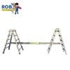 Folding aluminum ladder with adjustable height.