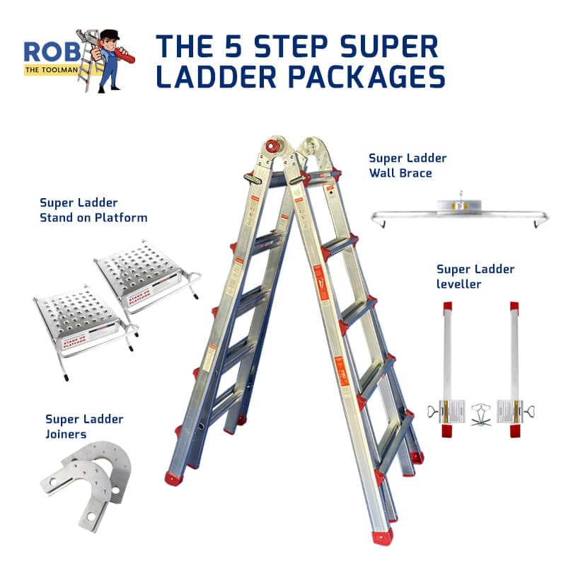 Super ladder package with accessories displayed.