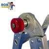 Ladder hinge with red safety knob.